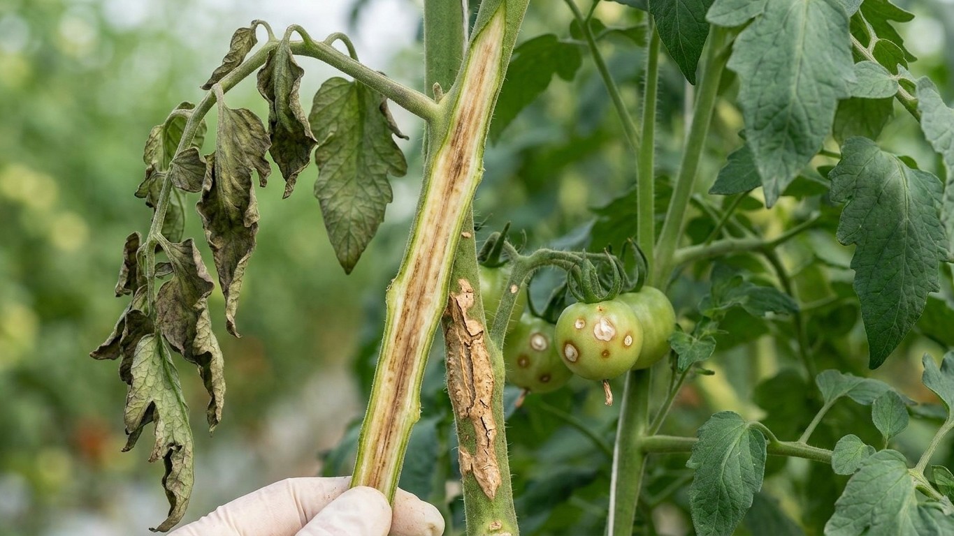 Bacterial Canker: One-Sided Wilting and Bird's-Eye Spots on the Fruit