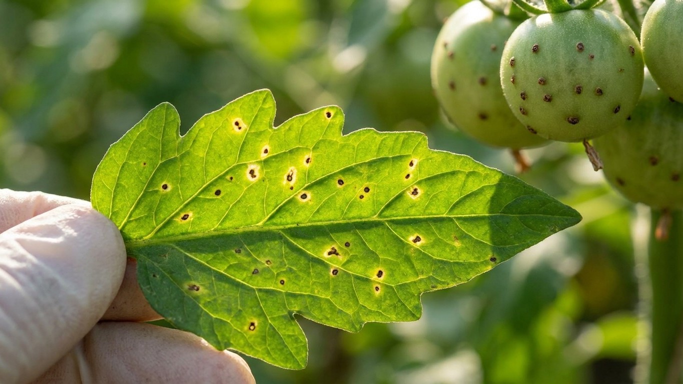 Bacterial Speck: Tiny Black Dots With a Yellow Halo
