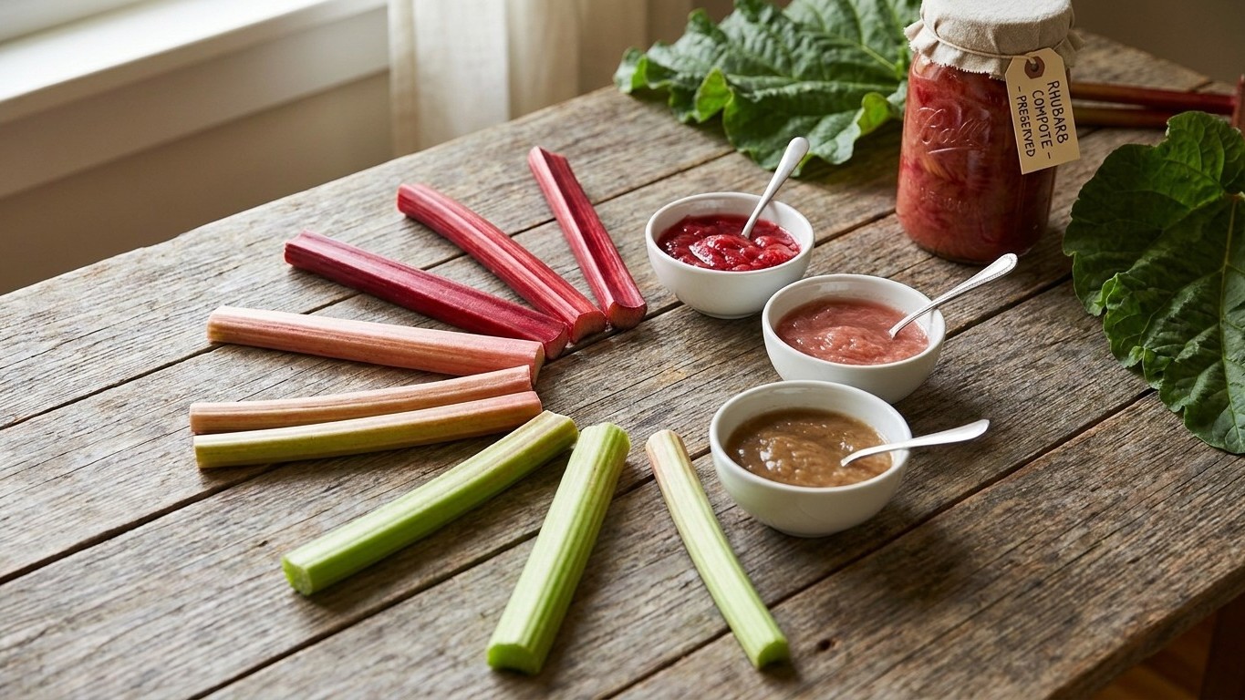 Eight Rhubarb Varieties: Which Colours Survive Cooking, Which Ones Bolt