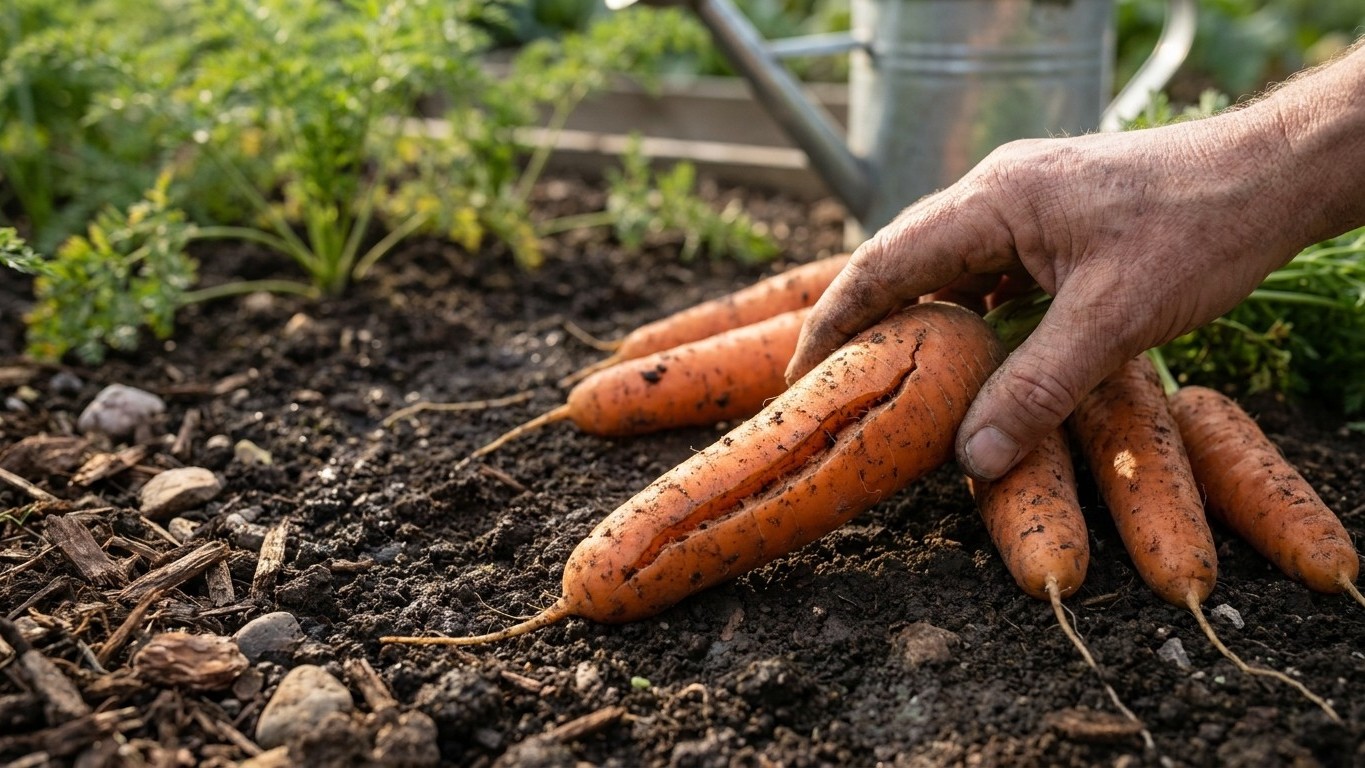 Watering Carrots: Why Uneven Water Splits the Root
