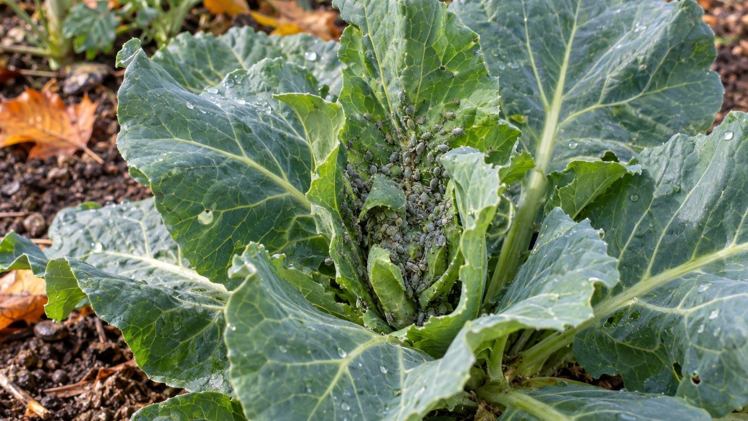 Grey Aphids Packed Into the Growing Point