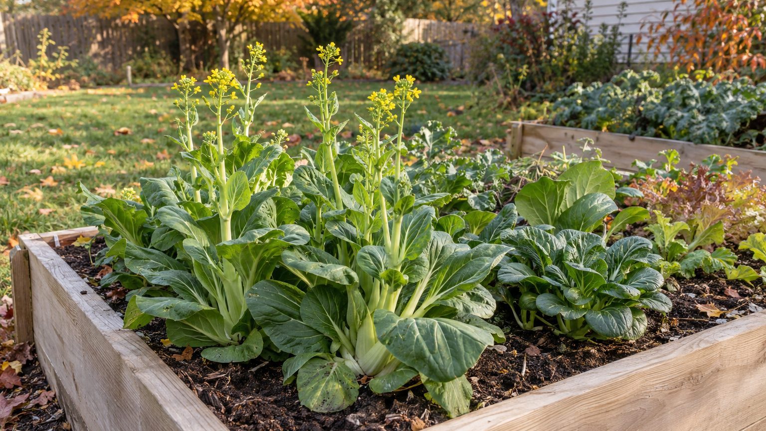 Asian Greens Running to Flower