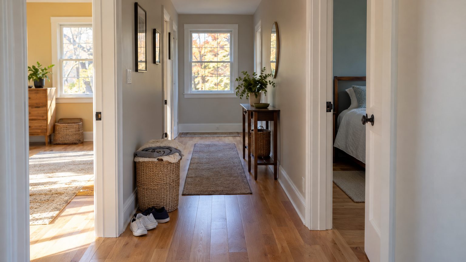 A Hallway Is Seen in Motion and Touched Every Day