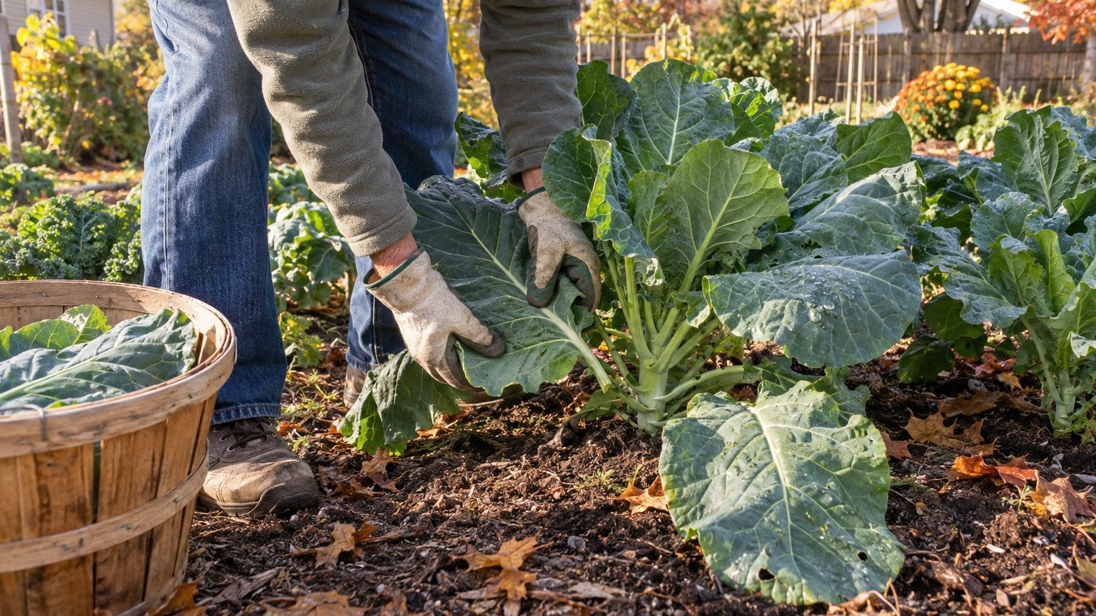 Harvesting Collards Leaf by Leaf