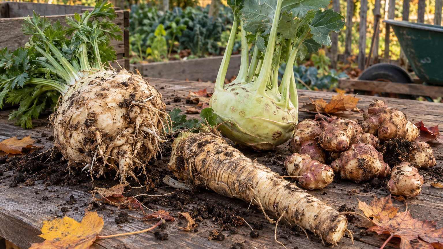 Celeriac, Kohlrabi, Horseradish and Jerusalem Artichokes